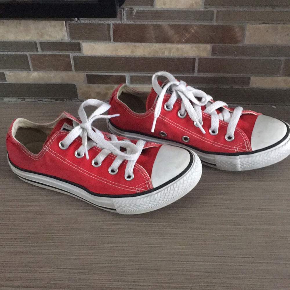 Kids red converse shoes